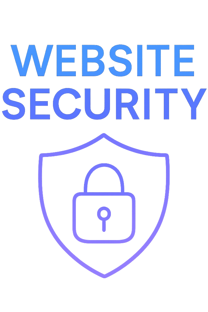 Logo featuring a shield with a padlock, representing website security.