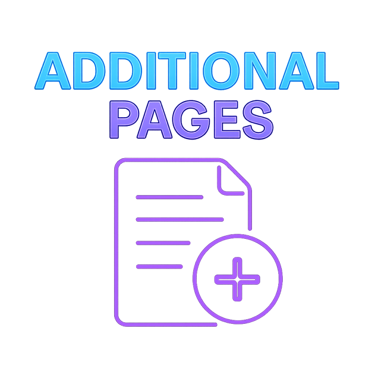 Icon featuring a document and a plus sign, indicating additional pages.