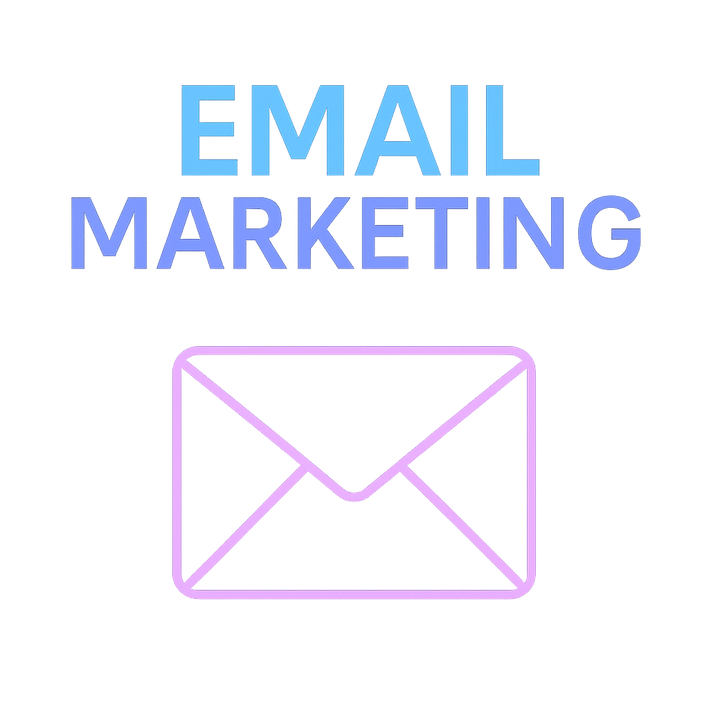 Text "EMAIL MARKETING" above a stylised envelope icon.